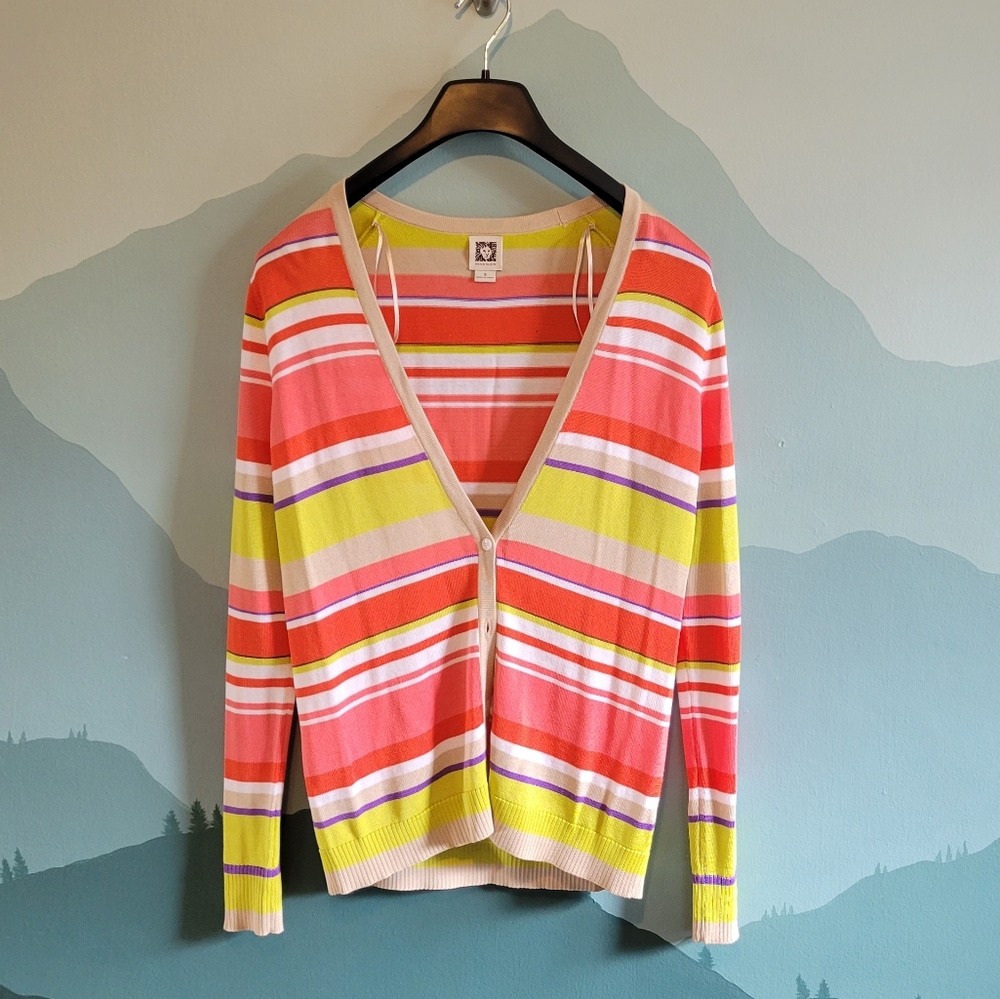 Anne Klein Striped Cardigan